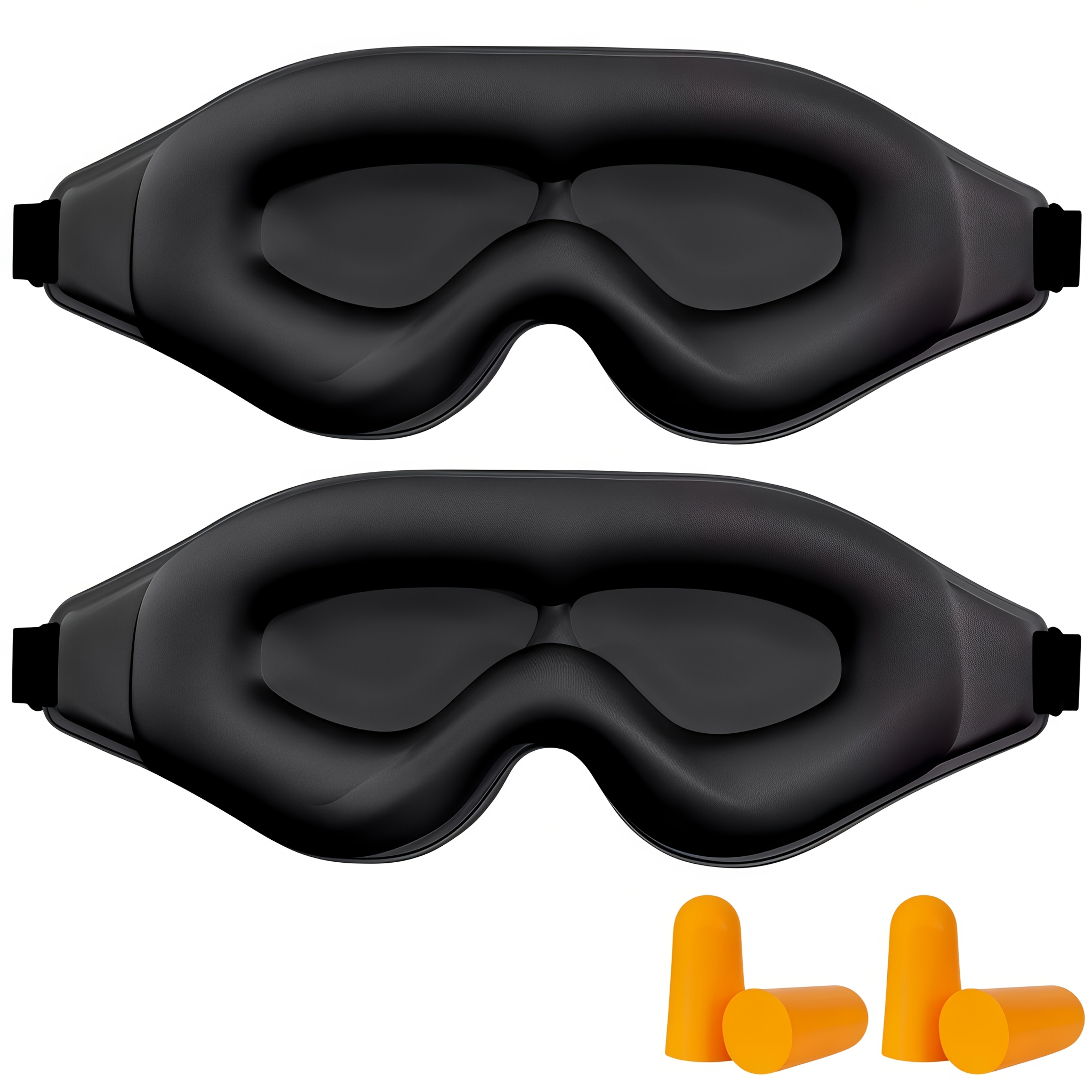 TEMU 2pcs Professional 3d Contoured Sleep Masks - Deep Contoured Design For Blocking, Eye Pressure Relief For Side Sleepers, Ideal For Night , Long