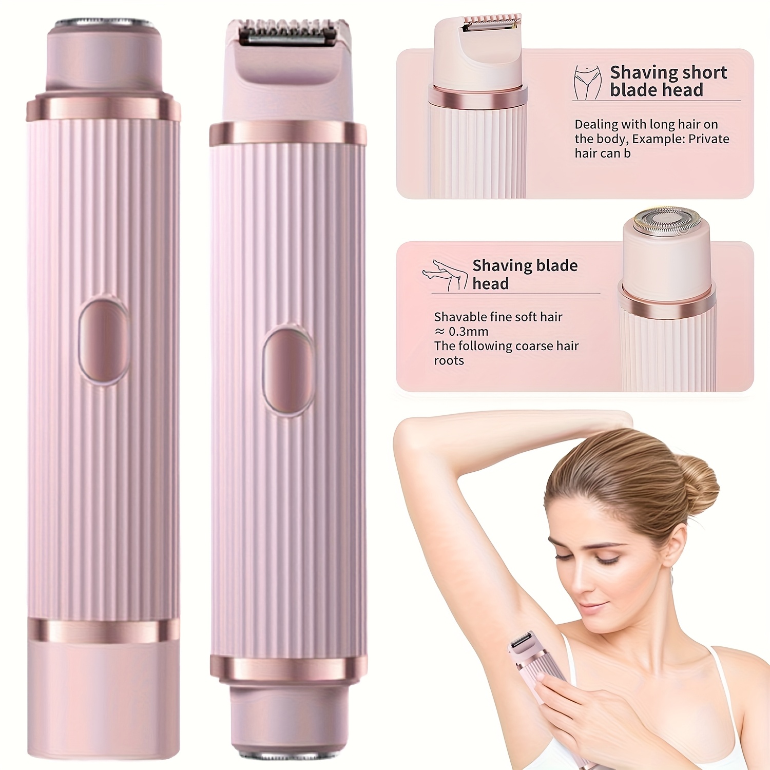 female shaver 2 in 1 female electric shaver double ended female   easy to carry suitable for bikini underarms legs and face hair removal ideal valentines day gift body hair trimmer pink purple