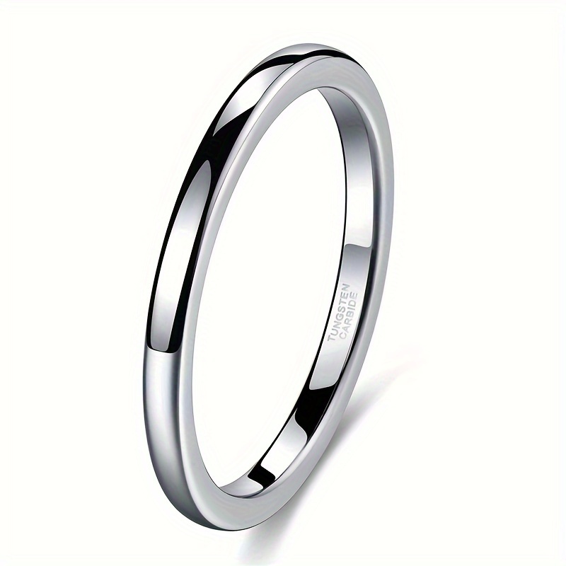 

1pc Fashion Jewelry 2mm Titanium Steel 925 Silvery Plated Ring, Unisex Wedding Band, High Polish, Perfect Christmas Gift For Anniversary Valentine's Day