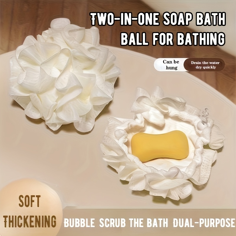 3pcs Soap-Containing Bath Balls with Exfoliating Cloth