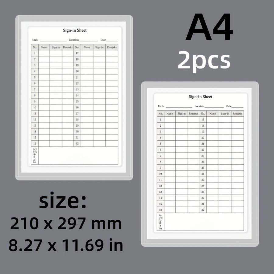 TEMU 2er-/5er-Set, A3/A4/A5 horizontale vertikale Ordner, transparente Hartplastik-Abheftmappen mit Ausstanzungen Klebefläche, Aktenkartenhüllen,