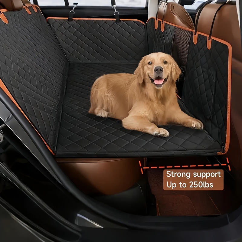 Back Seat Extender For Dogs - Dog Car Seat Cover For Back Seat, Hard Bottom Dog Hammock For Car, Camping Air Mattress, Hammock Travel Bed For Car SUV Truck (Black