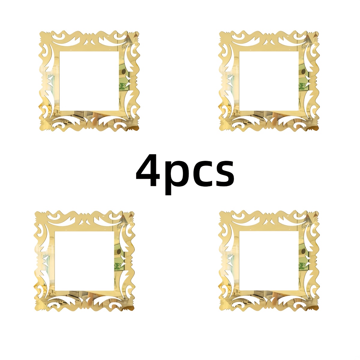 Image of 4pcs Modern Geometric Acrylic Mirror Switch Stickers, Self-adhesive Wall Decals For Living Room And Bedroom, Glossy Space Theme Decor, No Power Switch Decoration Self-adhesive Wall Stickers