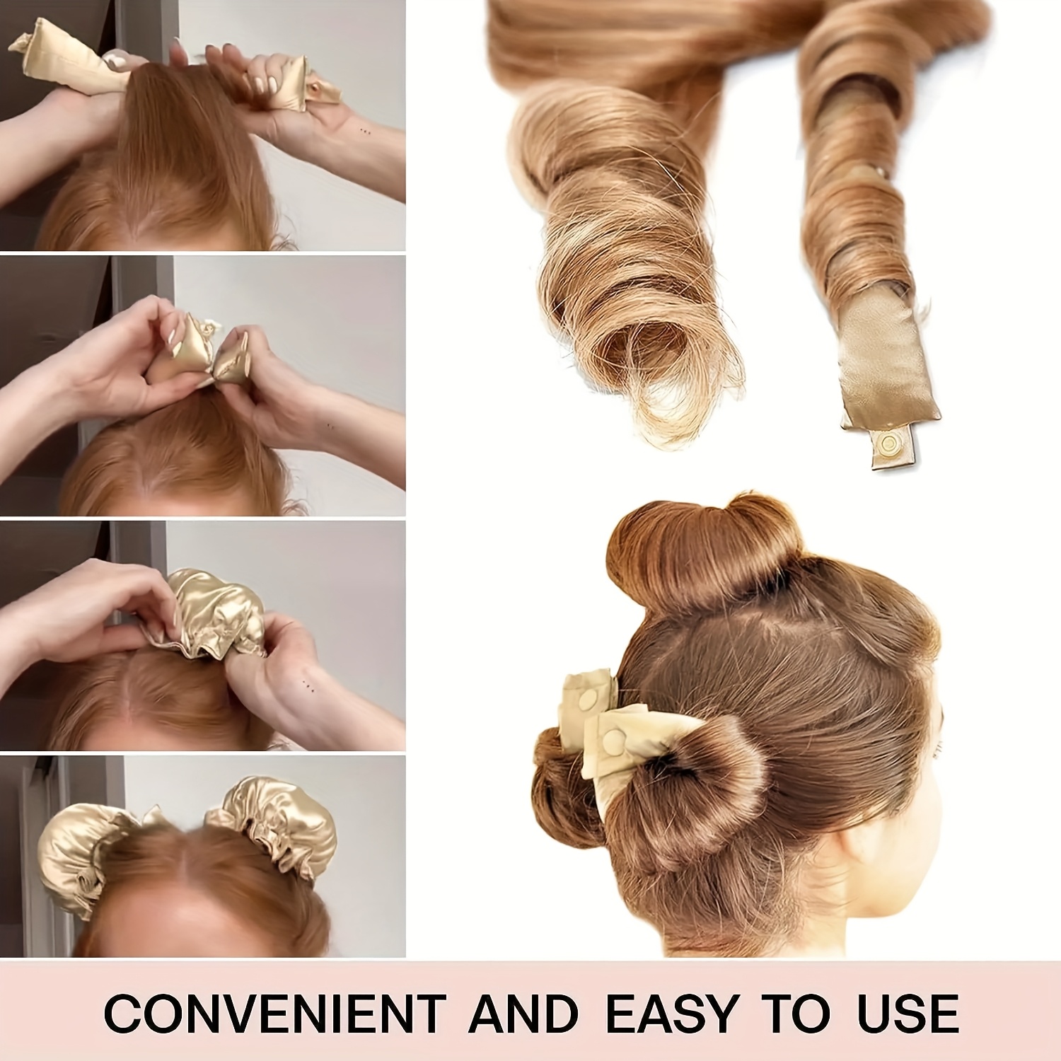 2pcs Portable Heatless Hair Curler for Sleeping