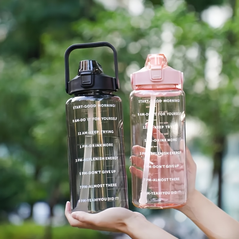 1pc 2000ml 67 63oz water bottle motivational time markers - Temu