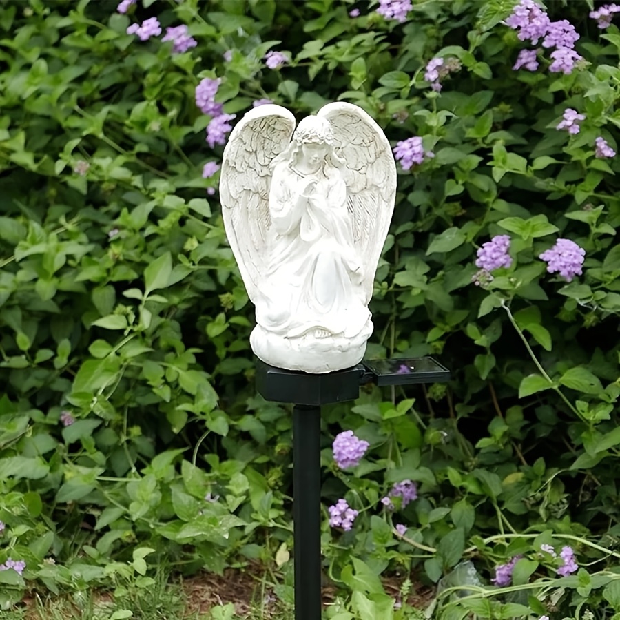 Image of Angel Lamp Resin Craft Led Outdoor Lighting Solar Garden Light Lawn Decor Landscape Lights For Yard Pathway Holiday Decoration