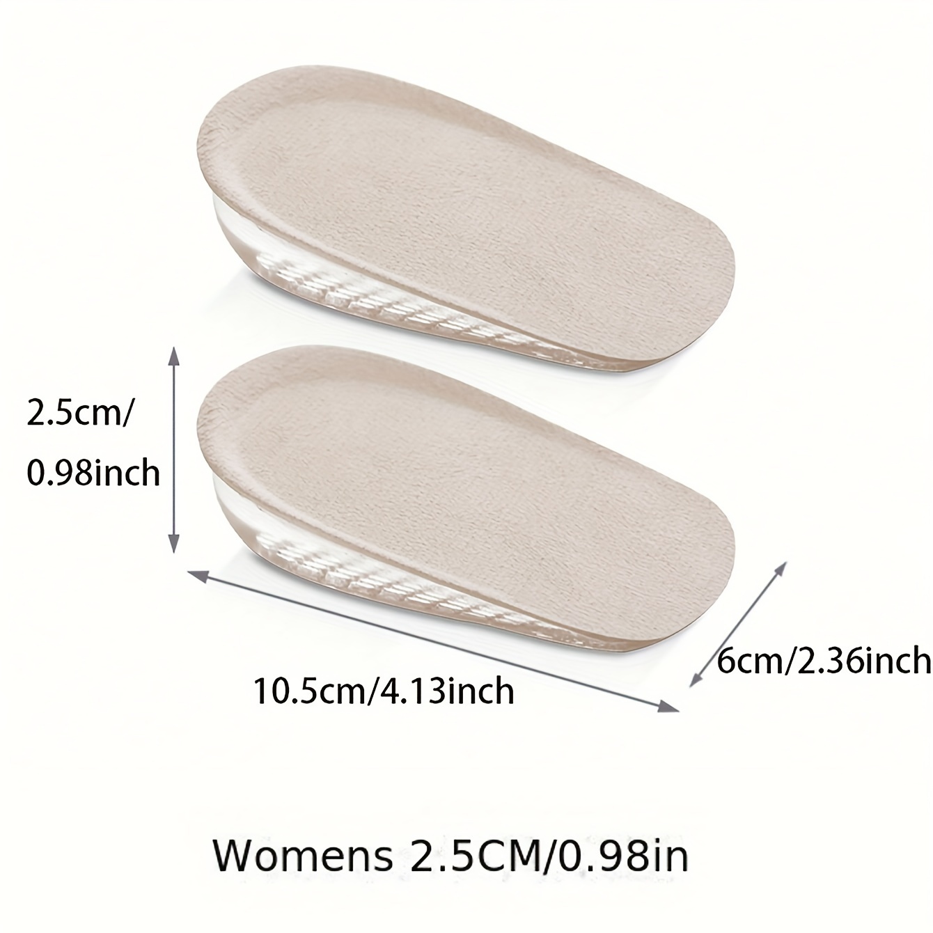 1pair Invisible Inner Raised Insole, Raised Insole, Self-adhesive Soft Cushion For Men And Women