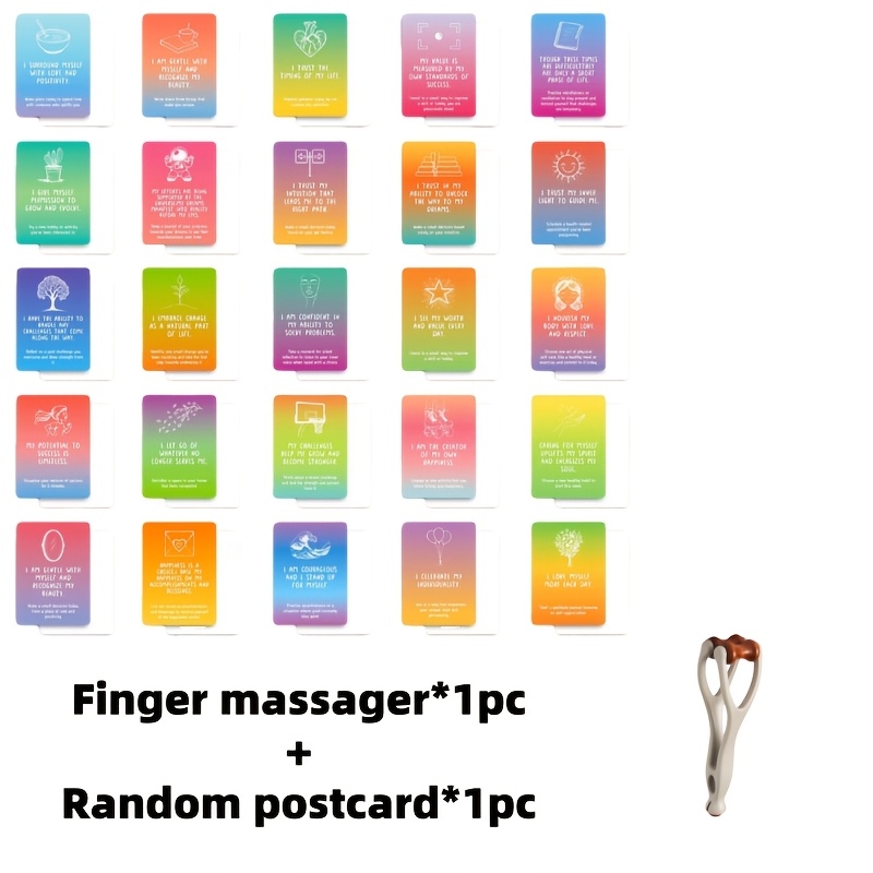 Finger Massage Roller And A Random Postcard, Hand Massage Tool, Suitable For Fingers, Palms And Multi-functional Joints Of Hands' Rolling, Gift For On Holidays/birthdays/thanksgiving Day