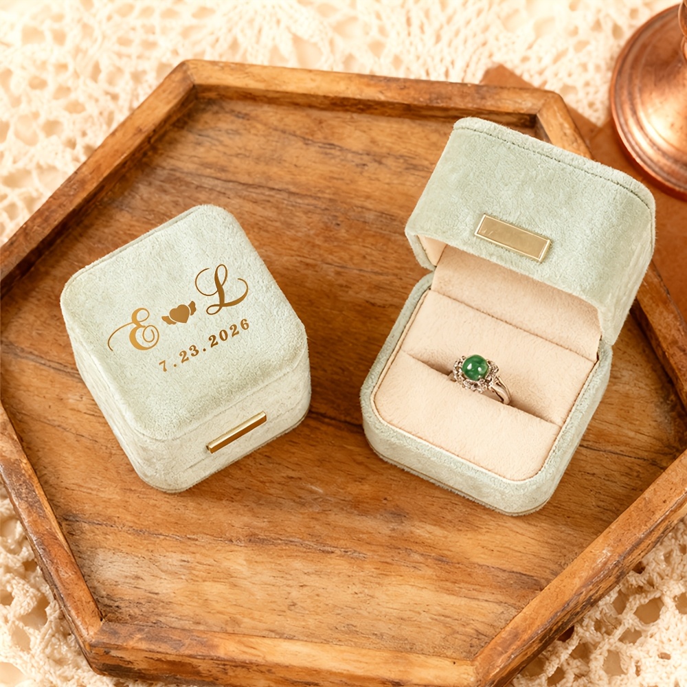 Personalized Luxury Plush Velvet Ring Box