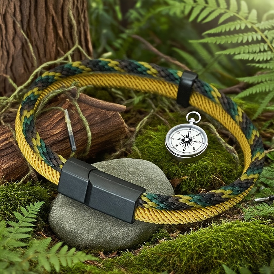 Men's Handmade Woven Bracelet, Detachable Clasp, Outdoor Style