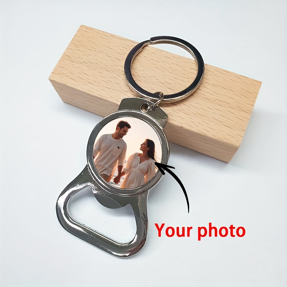 Image of [customized Product] 1pc Custom Photo Multifunctional Keychain Key Ornaments, Which Used To Open Bottles, Customize Couple Photos, Text, Logo, Holiday Birthday Gift Key Pendant
