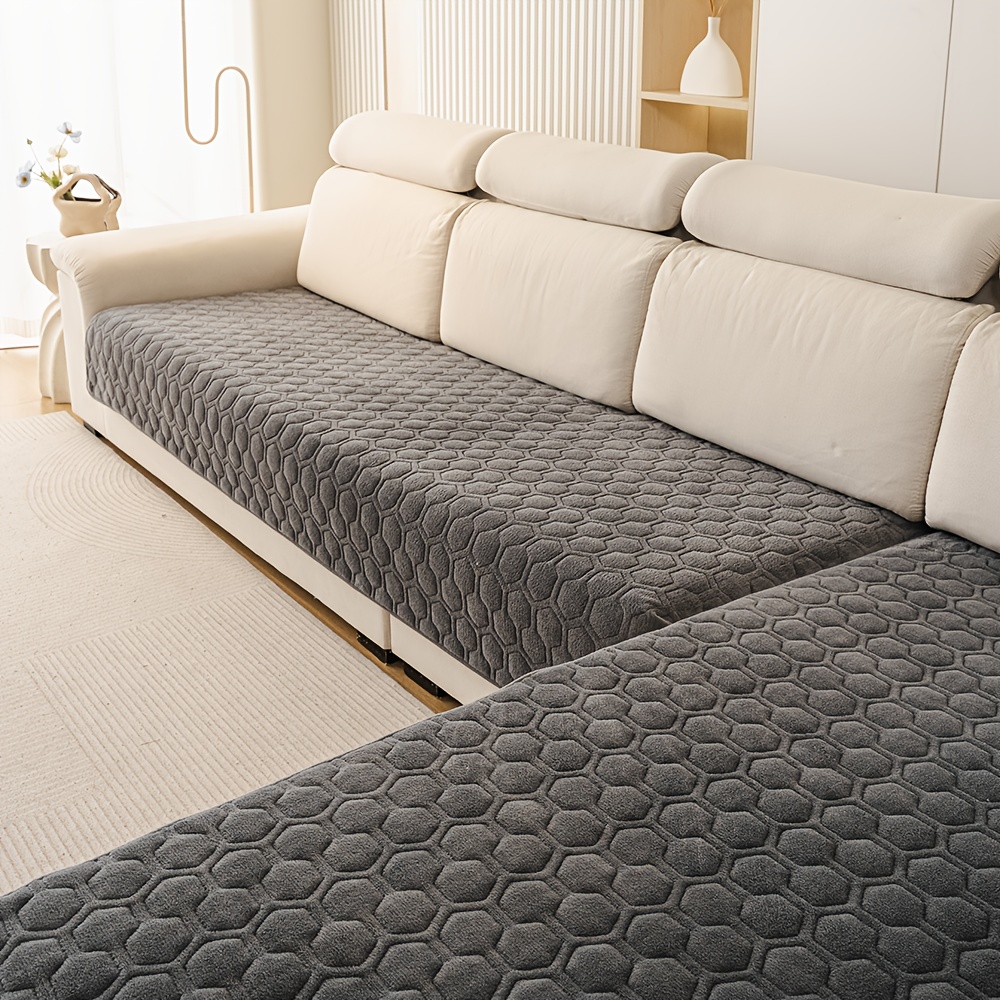 TEMU 2pcs Plush Sofa Cushion, Comfortable To Touch, Non Slip And Durable, Pet Friendly, Machine Washable, , Suitable For Double Sofa, 4 Person Sofa