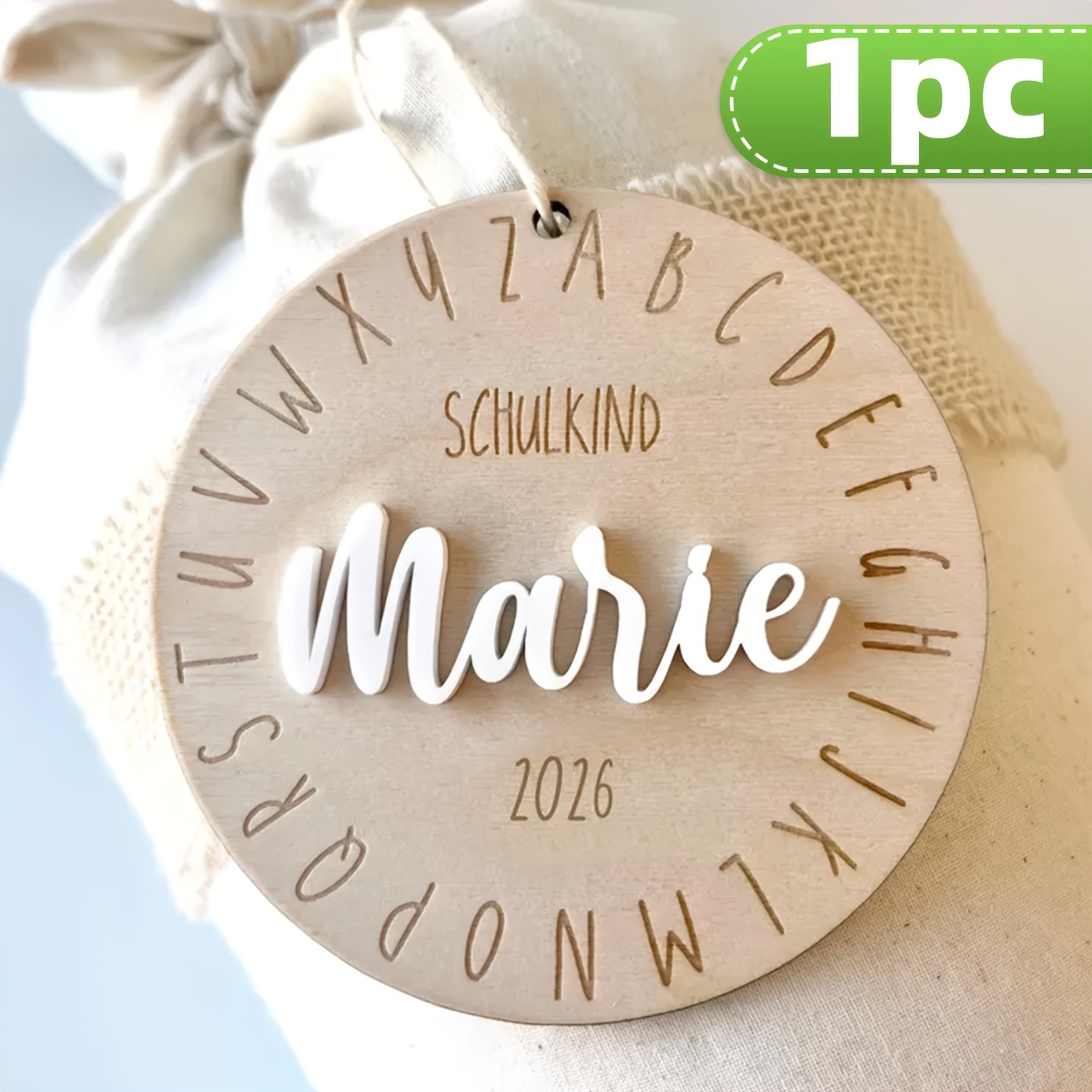 TEMU Custom Personalized Back-to-school 1pc Personalized Wooden Tag, Acrylic Abc Letter Name Tag, Student Teacher Door Sign And Souvenir, Candy Jar