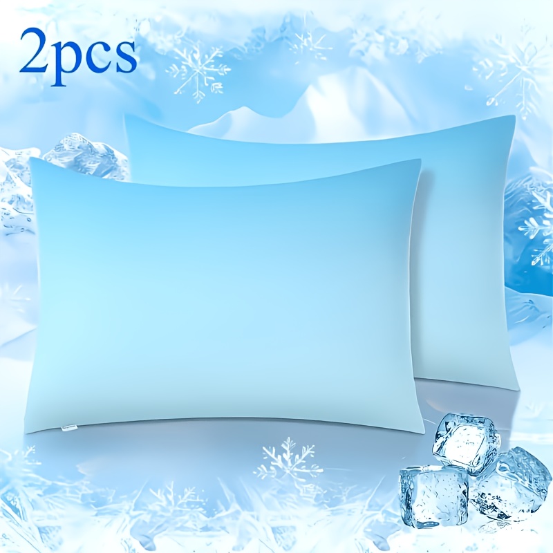 TEMU 2pcs Set Of Cooling Pillowcases, Cool And Pillowcases, Designed For Sweaty Individuals, Protecting Hair And Skin, Skin-friendly And Breathable,