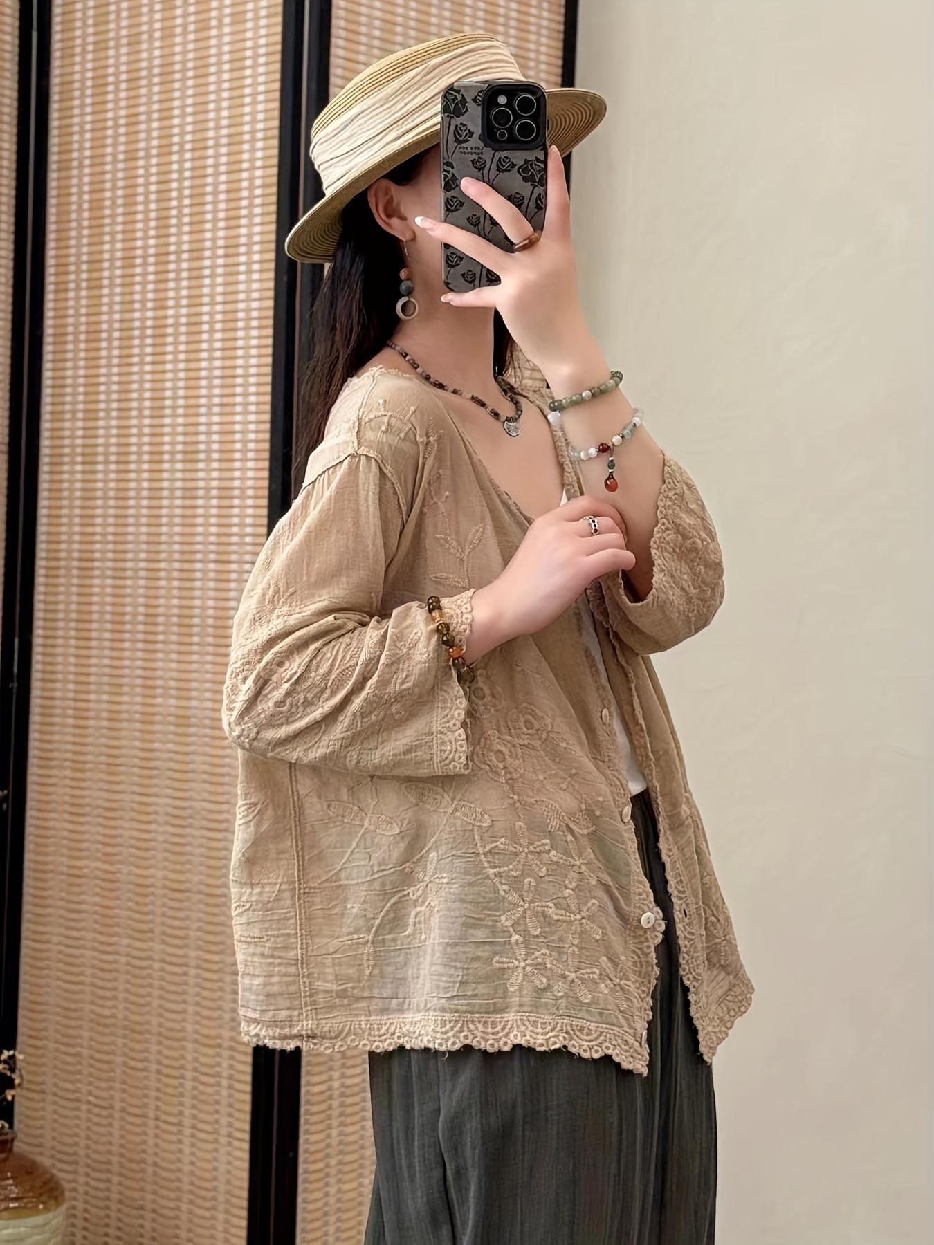 zadig&voltaire ブルーVネック刺繍　綿　 七分袖ブラウス zadig&voltaire ブルーVネック刺繍 綿 七分袖ブラウス - メルカリ