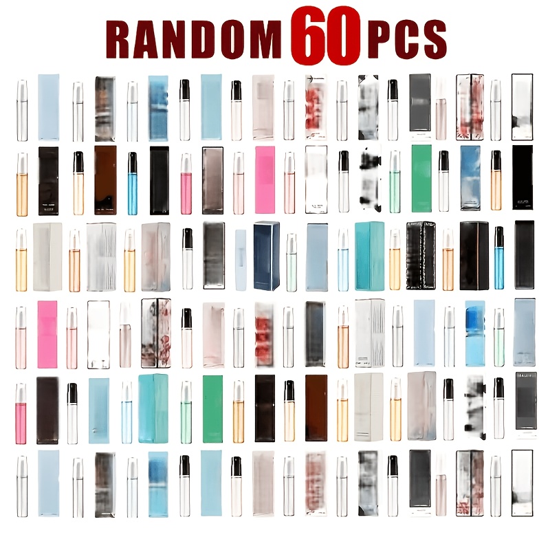 TEMU Lot de 60 mini parfums pour femme, , concentration 3-5 %, spray parfum longue tenue, format de poche portable, parfums floraux, fruités, boisés