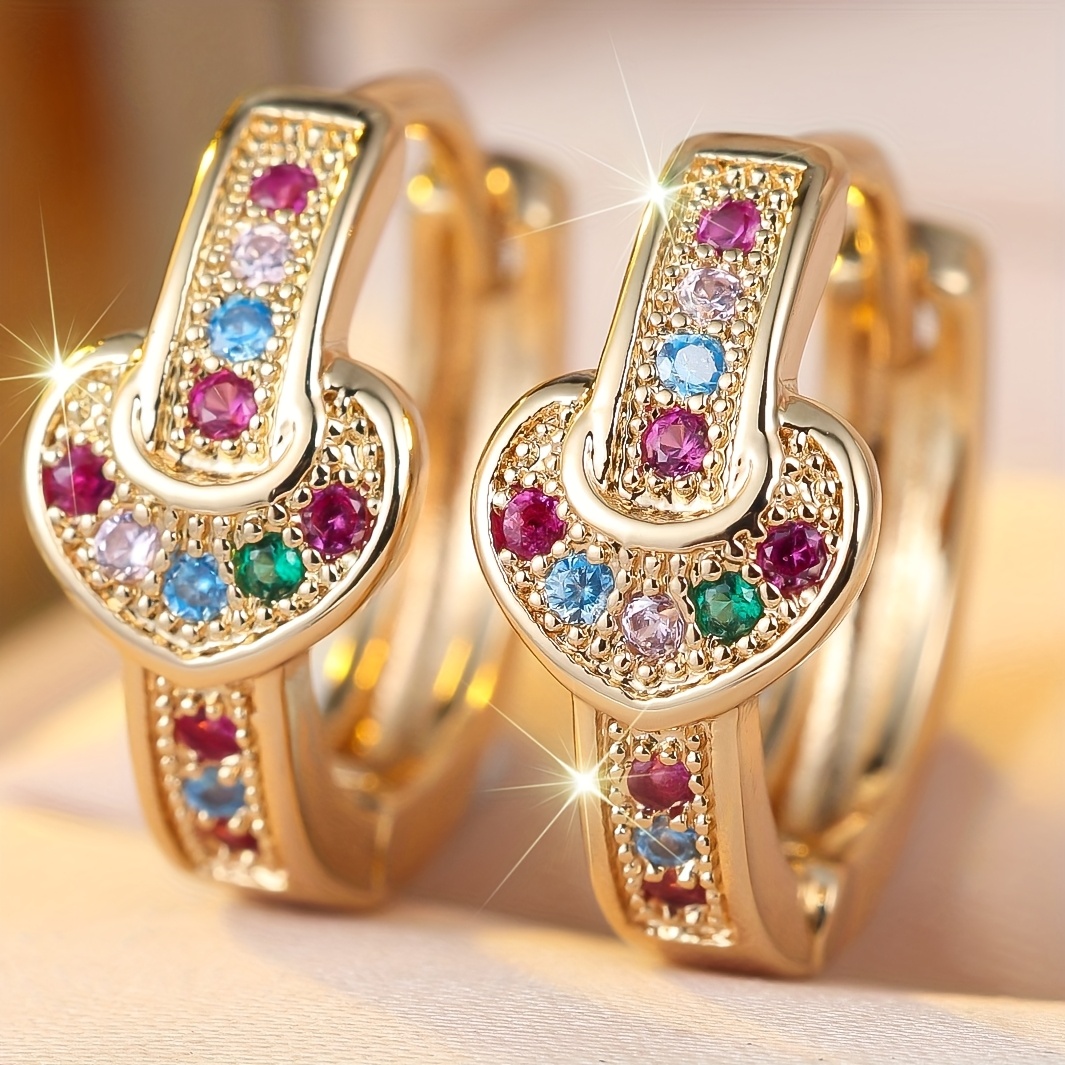 TEMU Angol A Pair Of Women's Classic, Fashionable, Luxurious, Exquisite, Light Luxury, Elegant, And Versatile Jewelry Accessories Inlaid With