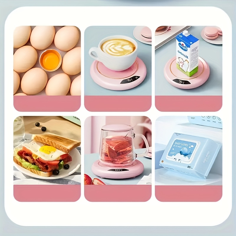 Suitable for coffee cup warmer with temperature display, 2-12 hours auto shut-off, smart candle warmer - ideal coffee gift accessory to keep beverages warm