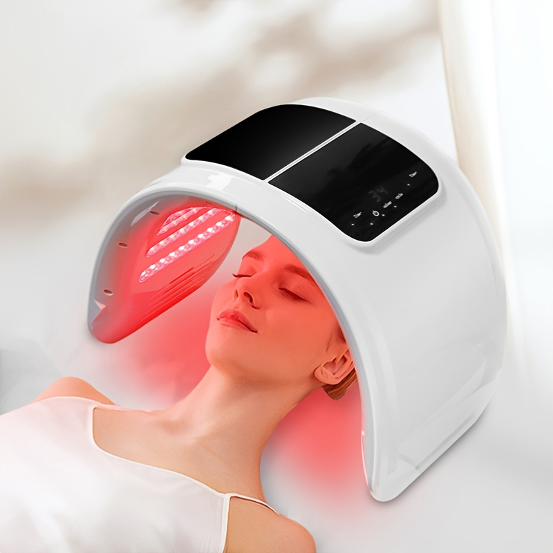 TEMU Curved Led Light Facial Mask, 7 Color Facial Skin , Foldable Skincare Mask, Gifts For Women, Day Gift