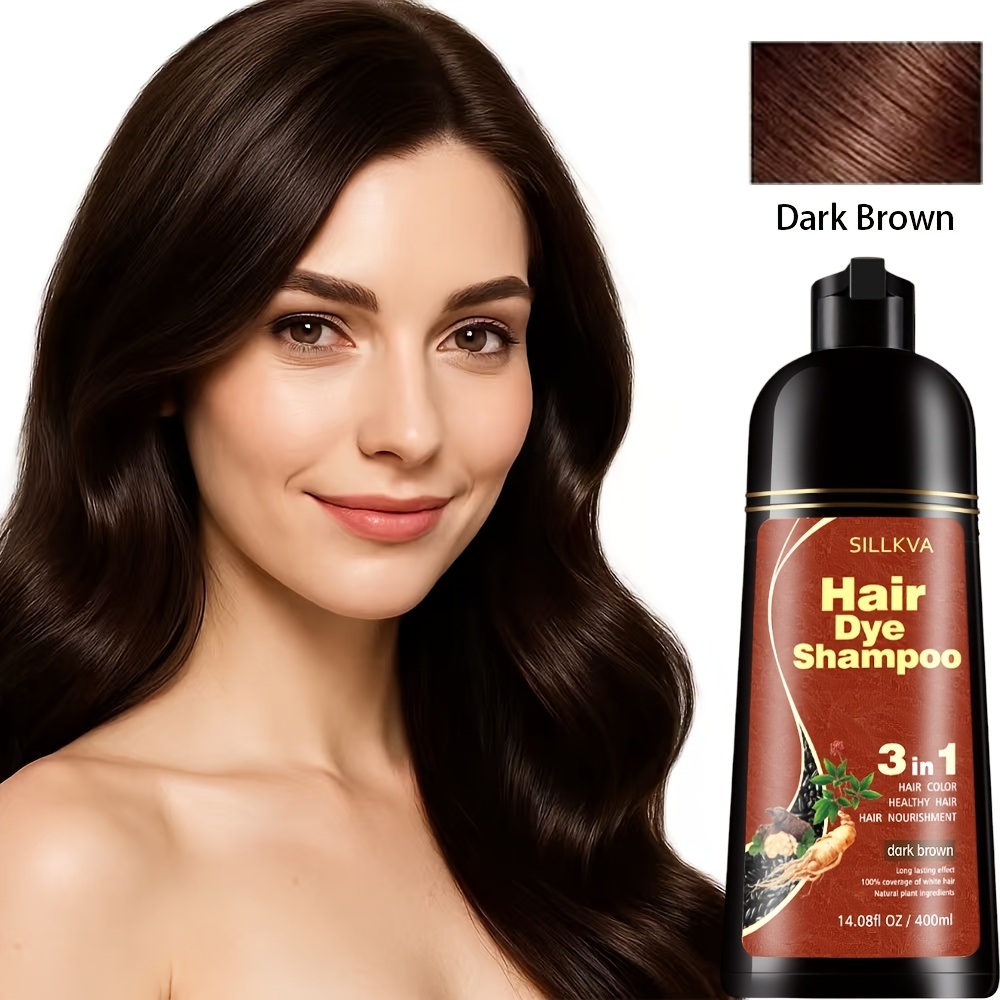 hair color shampoo in black dark brown espresso 3 in 1 - Temu