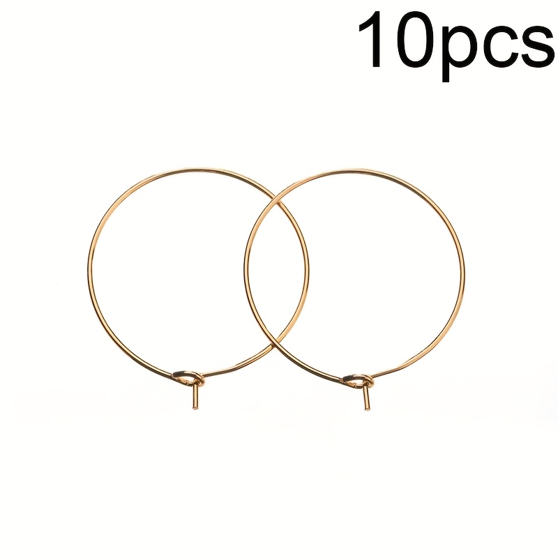Image of Never Fade Stainless Steel Circle Earrings Hooks Hypoallergenic 15 20 25 30mm Earring Hoops Making For Jewelry Supplies