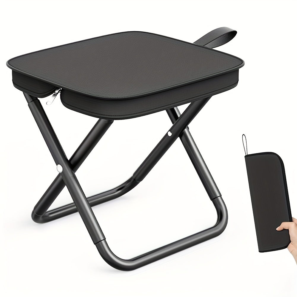 TEMU Silla plegable multifuncional portátil para picnic y camping al | Taburete de pesca , taburete de viaje, soporte de carga de 120 kg, material de