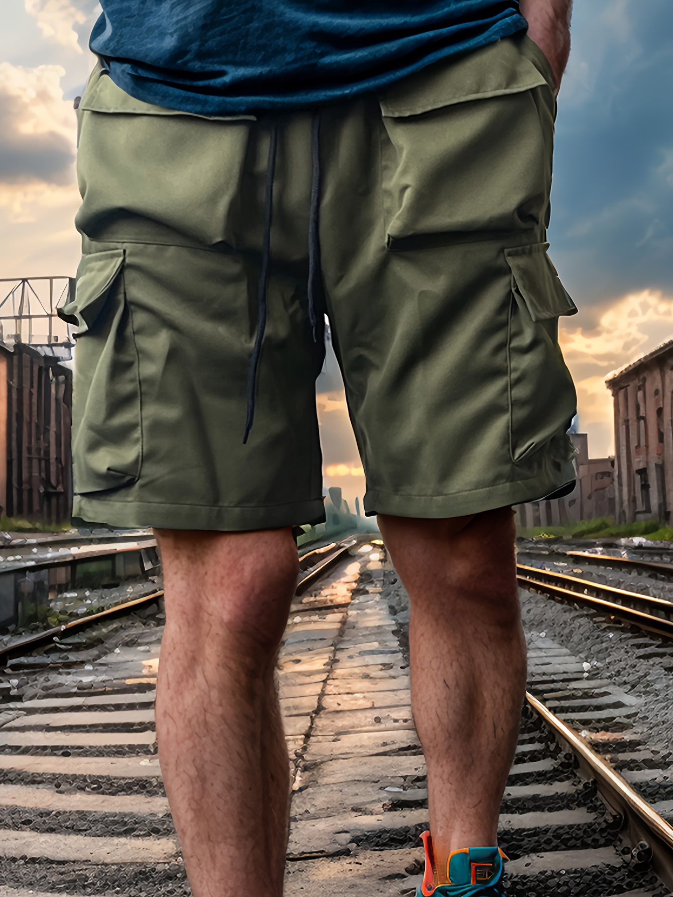 Multi Pocket Utility lip Cargo Shorts