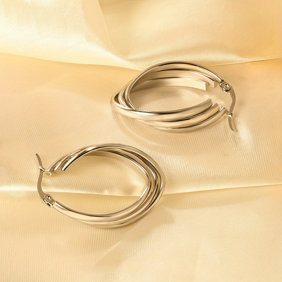 Oval Stainless Steel Earrings for Women
