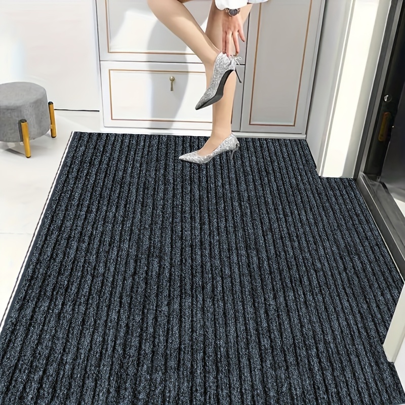 Vaukki Indoor Doormat Entryway Door Rug, Non Slip Absorbent Mud Trapper Mats, Low-Profile Inside Floor Mats, Soft Machine Washable Small Rugs Door Carpet For Entryway (36''x59'',Light Grey