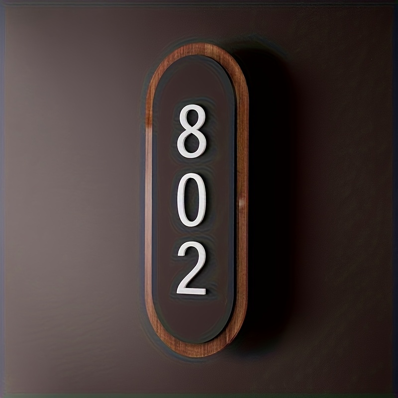 TEMU Letrero estereoscópico 3D personalizado para puerta, placa de número para , placa digital acrílica para residencias, placa de número de