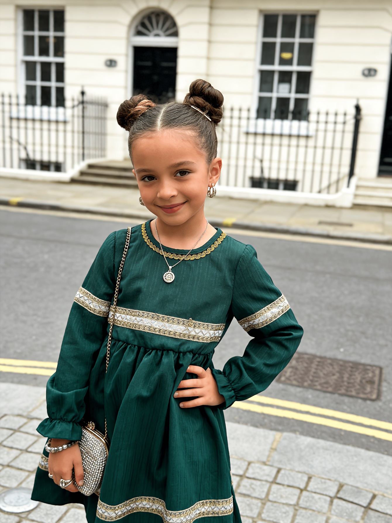 white christmas dresses Girls' Green Christmas Dress | Fast Shipping main image 1