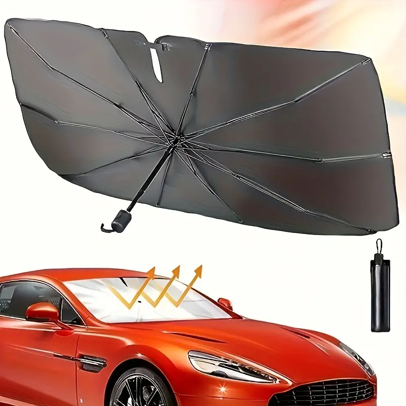 1 Stück Tragbarer Auto-Windschutzscheiben-Sonnenschutz, Teleskopischer  Faltbarer Auto-Regenschirm-Sonnenschutz