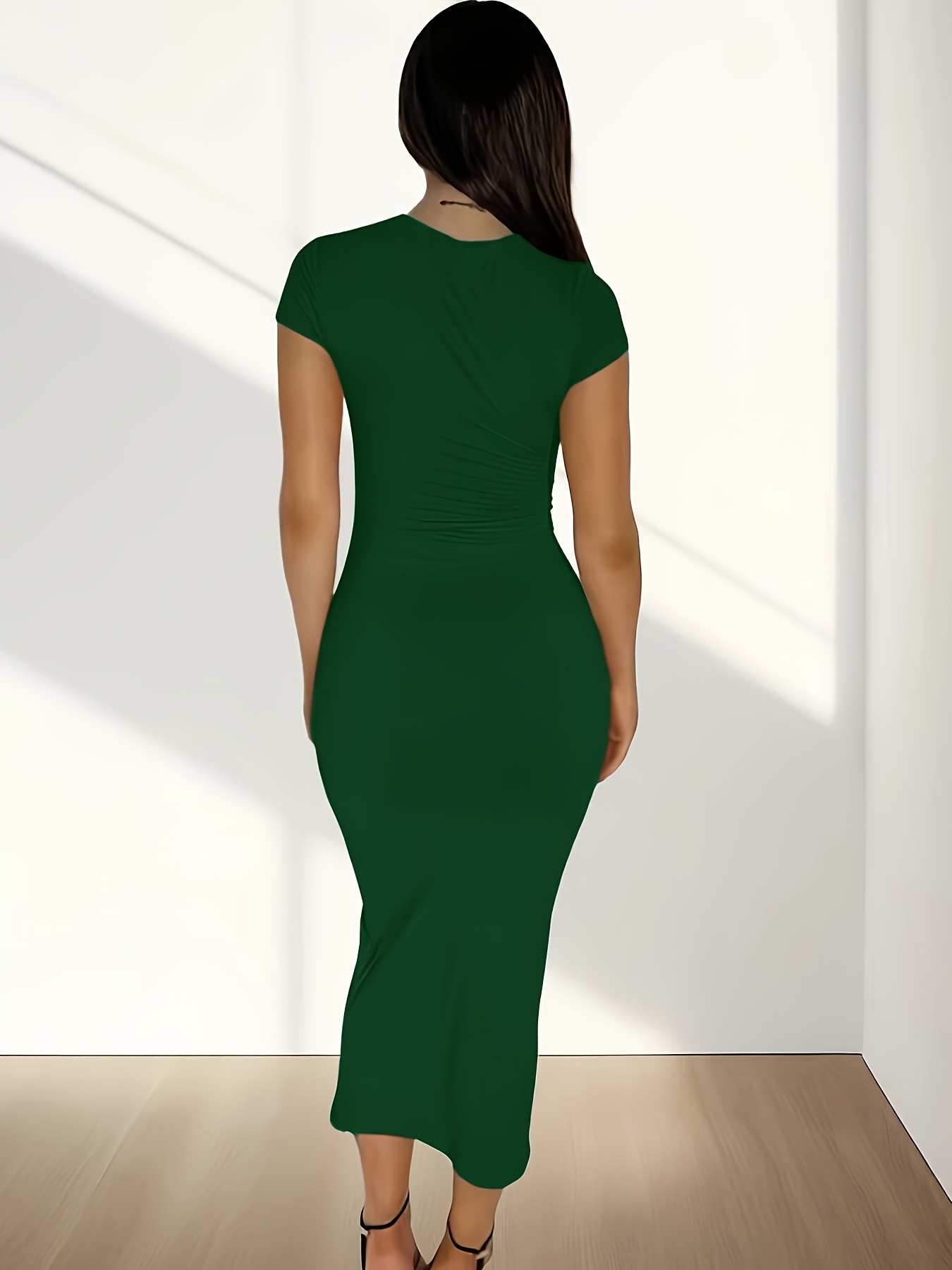 slim fit dress slacks Shop The Stunning Kari Maxi Dress in Olive – Final Sale main image 0