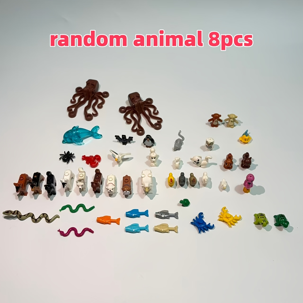 Image of 8pcs Random Animal Building Blocks Set, Fun Animal Collection Building Toy, Perfect Birthday Gift, Christmas Gift, New Year Gift