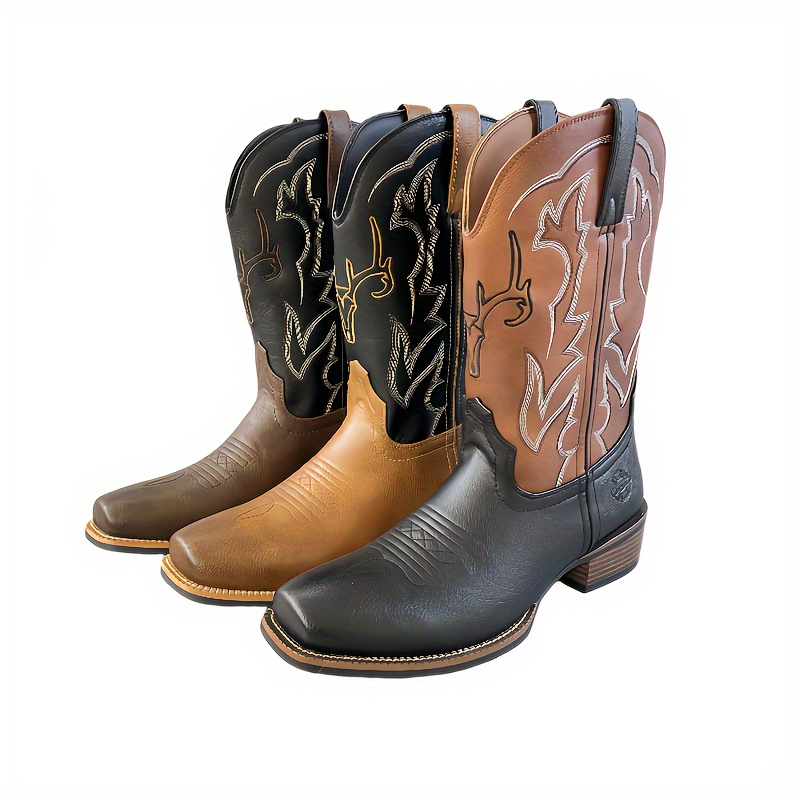 herren western cowboy stiefel slip on wadenstiefel Temu Germany