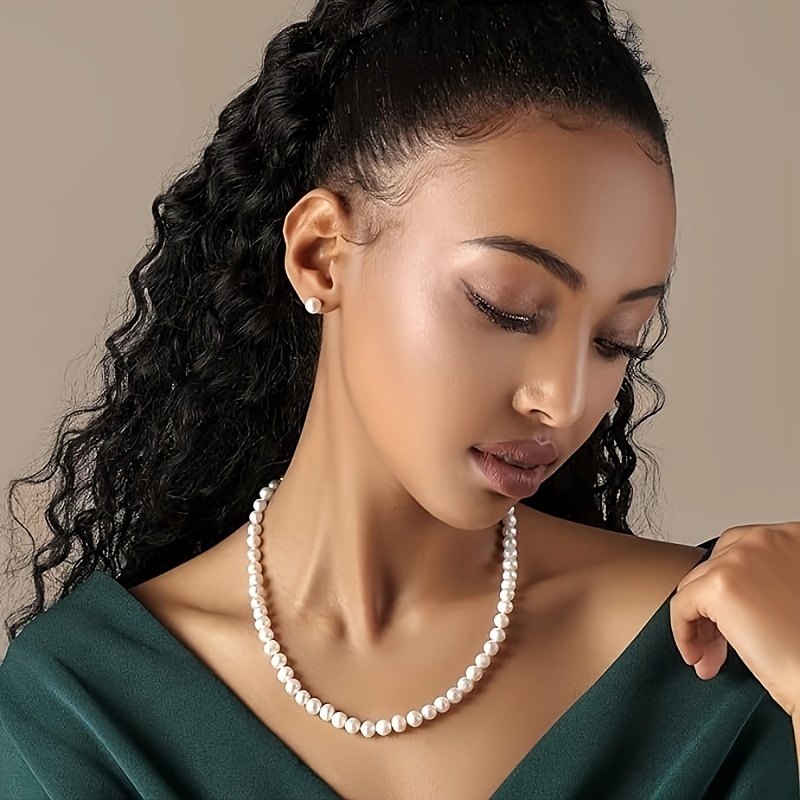 1pc 925 sterling silver pearl necklace with natural pearl perfect gift for girls details 0