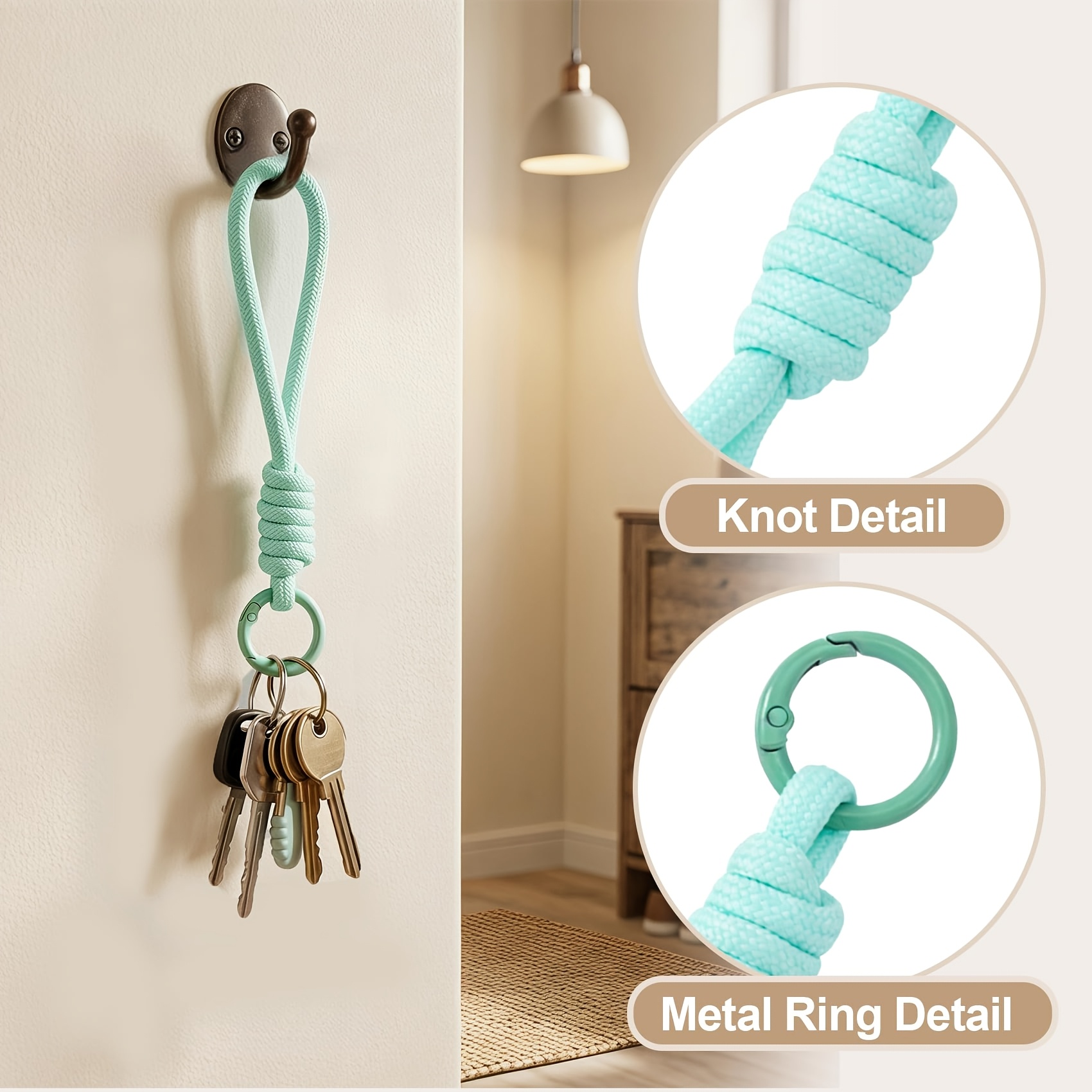 10Pack Paracord Rope Keychain Set