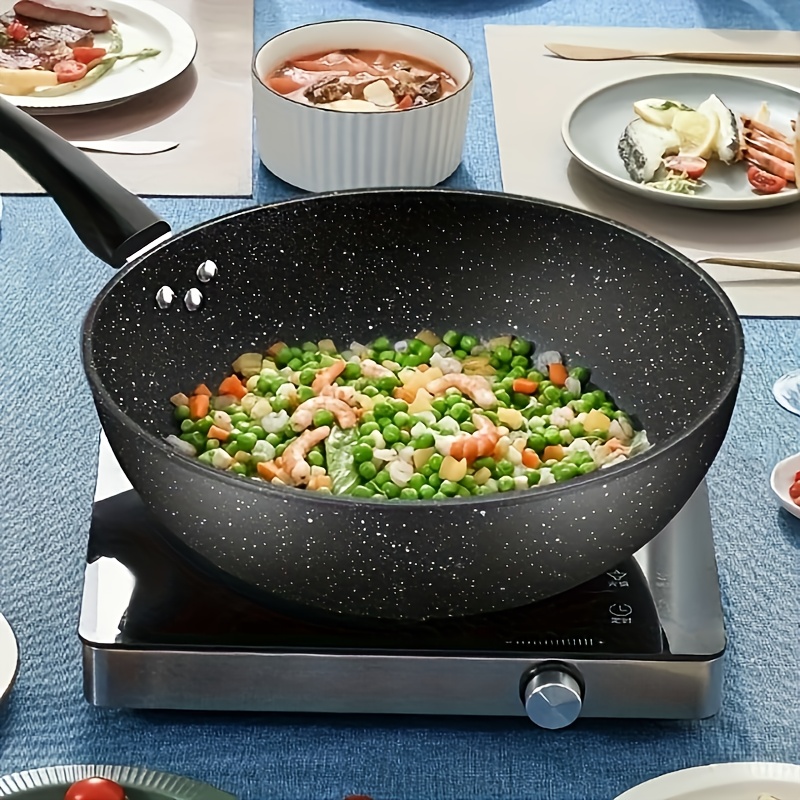 1pc   Flat Bottom frying pan - with   Heat Distribution, Compatible with Electric, Gas, induction & Campfire Stovetops - Scratch-Resistant Surface, Easy-Clean   Cookware for Home, Restaurant, Camping - Pancakes, Stir-Fries,  , Steak - Durable Construction, Restaurant Equipment,  , Sturdy Build, Kitchen Essential, Cooking Enthusiasts