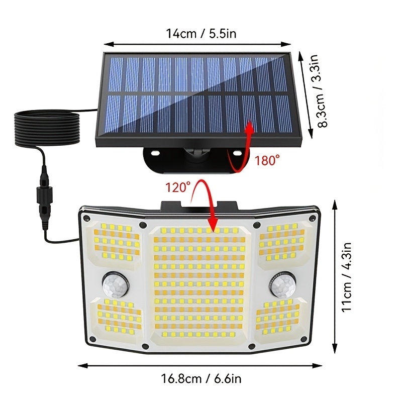 TEMU Solar Outdoor Light, High-quality, , Ip65. Colors, 6 Lighting , Keep Your Home Cozy. 2 Motion Sensors For . 270° Wide Angle Street Area Lights.