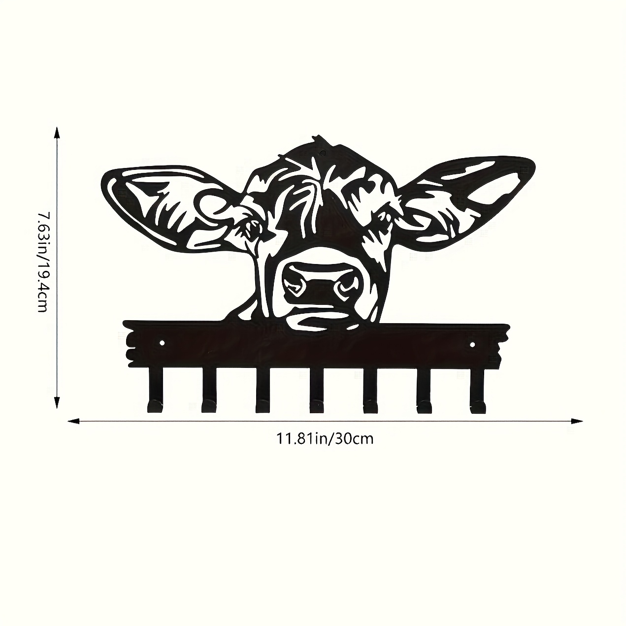 TEMU A Easy Metal Bull-shaped Door Hook Coat Rack With 7 Hooks For Hanging Clothes, Hats, Towels, And Keys, Wall Decor For Home And Kitchen Storage,