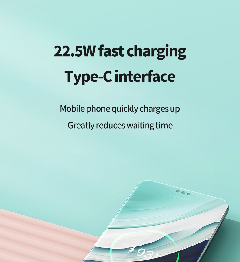 迷你便携充电宝5000毫安，带led电量显示，体积小巧容量大，22.5w超级快充，内置type-c接口，轻便易携，适用于三星/小米/ 等手机，应急备用电源, 旅行充电器,轻量化充电器,时尚移动电源,可靠的移动电源,usb-c 充电器,户外爱好者,科技爱好者 商品详情 3