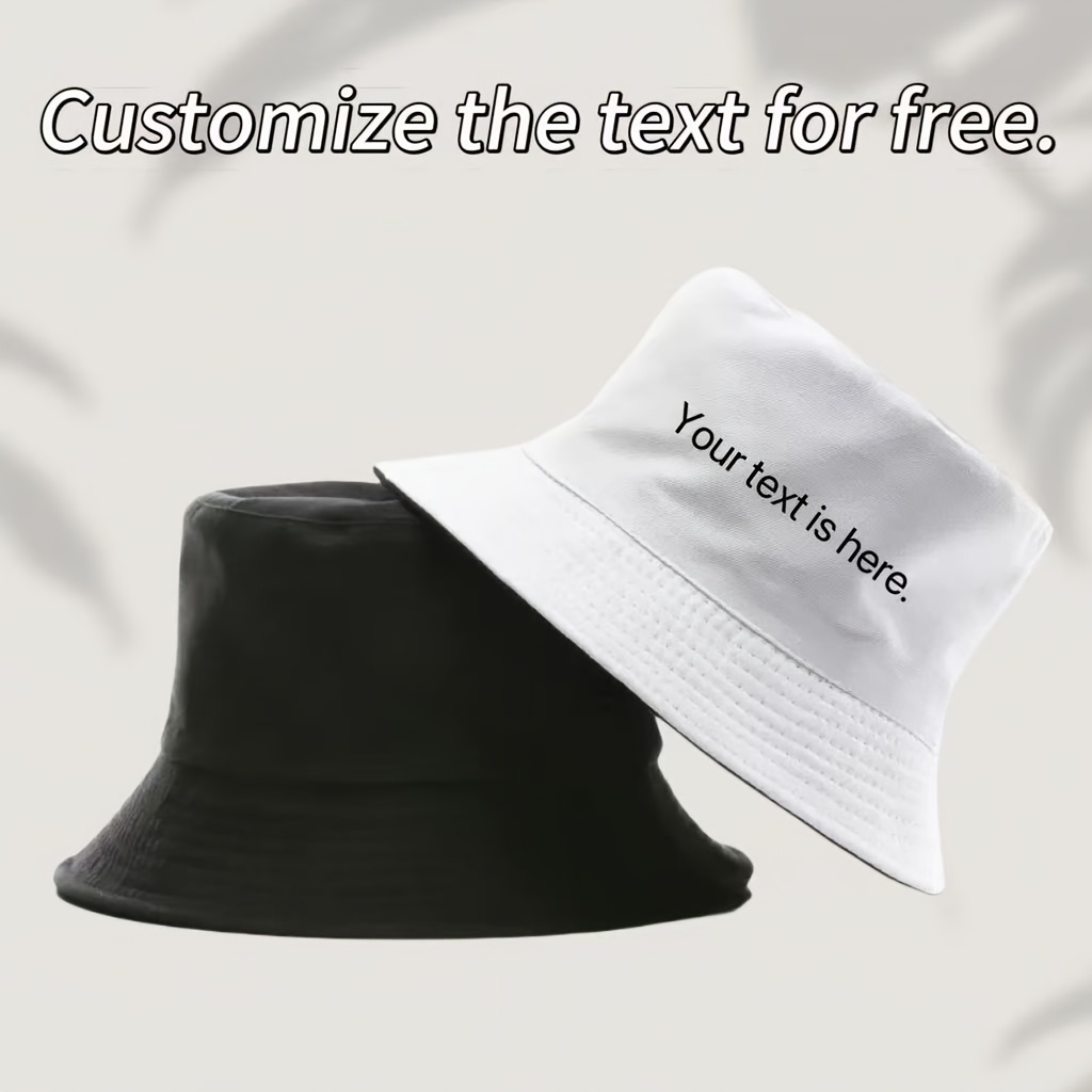 TEMU Custom Logo Double-sided Fisherman Hat, Made Of 100% Polyester Fiber, Lightweight And Non-deformable, Exquisite Printing , Breathable Sports ,