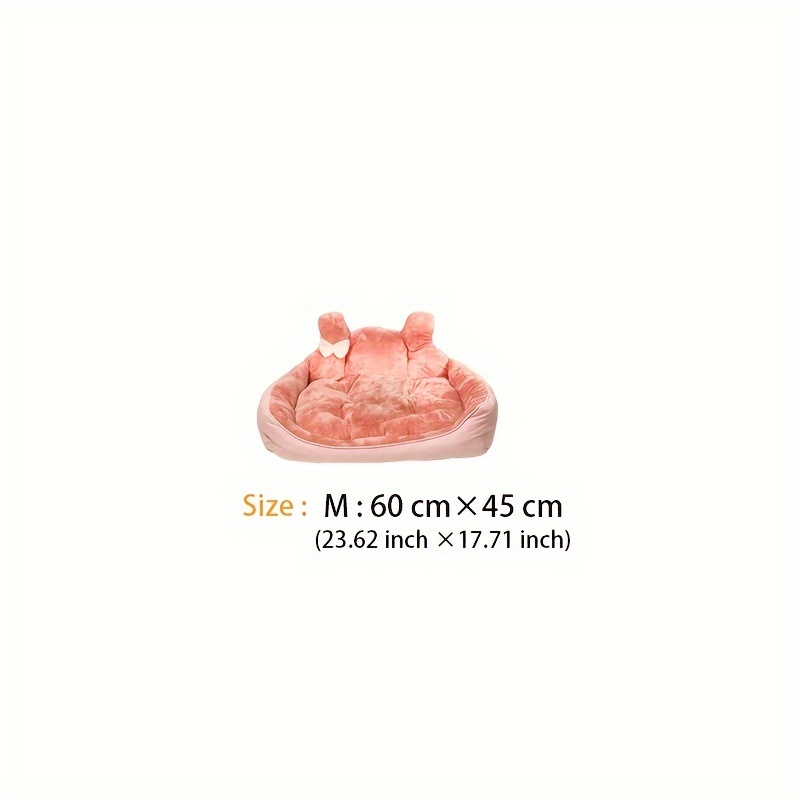 ear design plush cat and dog kennel winter warm pet bed cat bed cat mat sleeping sofa Product details 4