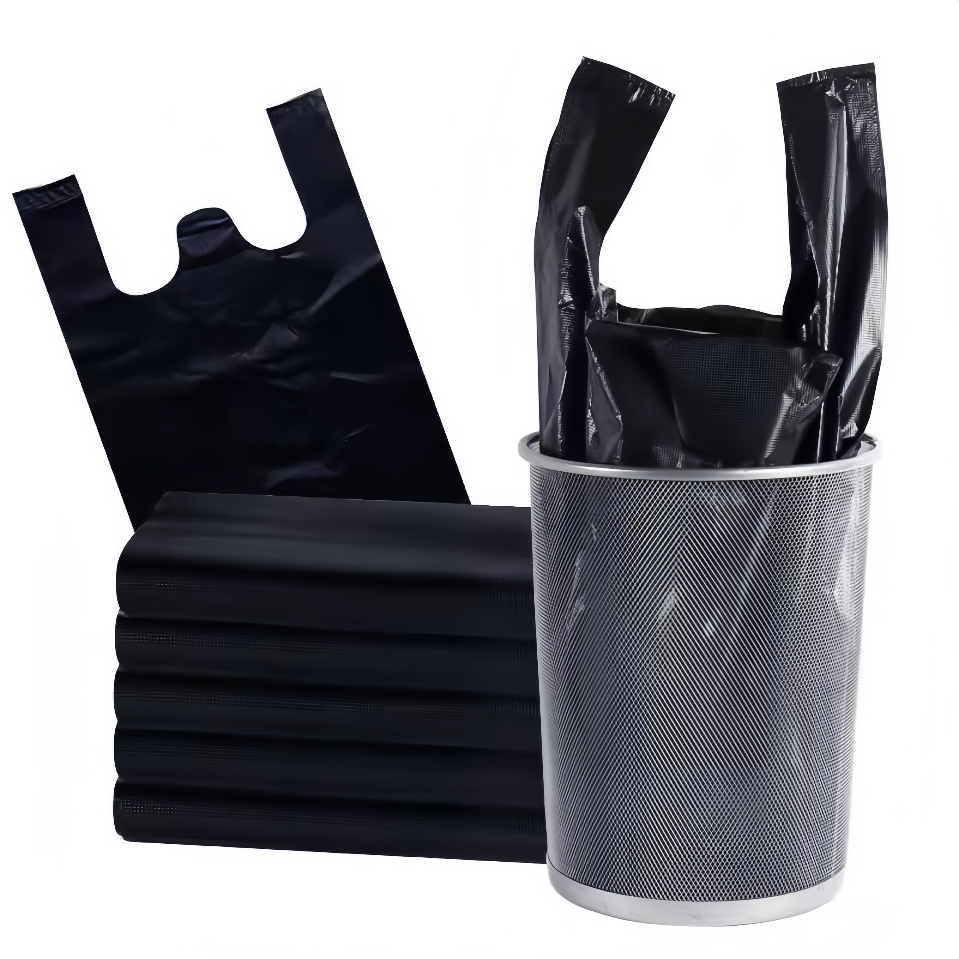 

50/100-piece Heavy-duty Black Trash Bags - Large, Thick Plastic Garbage Liners For Kitchen, Bathroom, Bedroom, And Outdoor Use