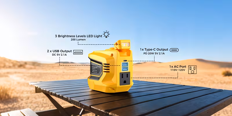 power inverter compatible with dewalt 20v battery inverter 20v to ac 110v portable phone charger generator power supply with 2 usb ports 1 type c 1 ac outlet for camping outdoor emergency christmas gifts without battery Product details 0