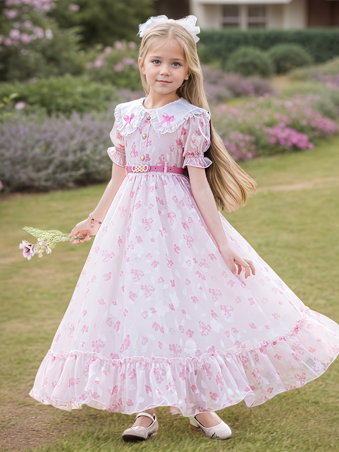 sachin and babi light blue dress A girl's floral princess dress, a casual dress for daily wear, a printed  sweet * long dress, and a chiffon beach dress