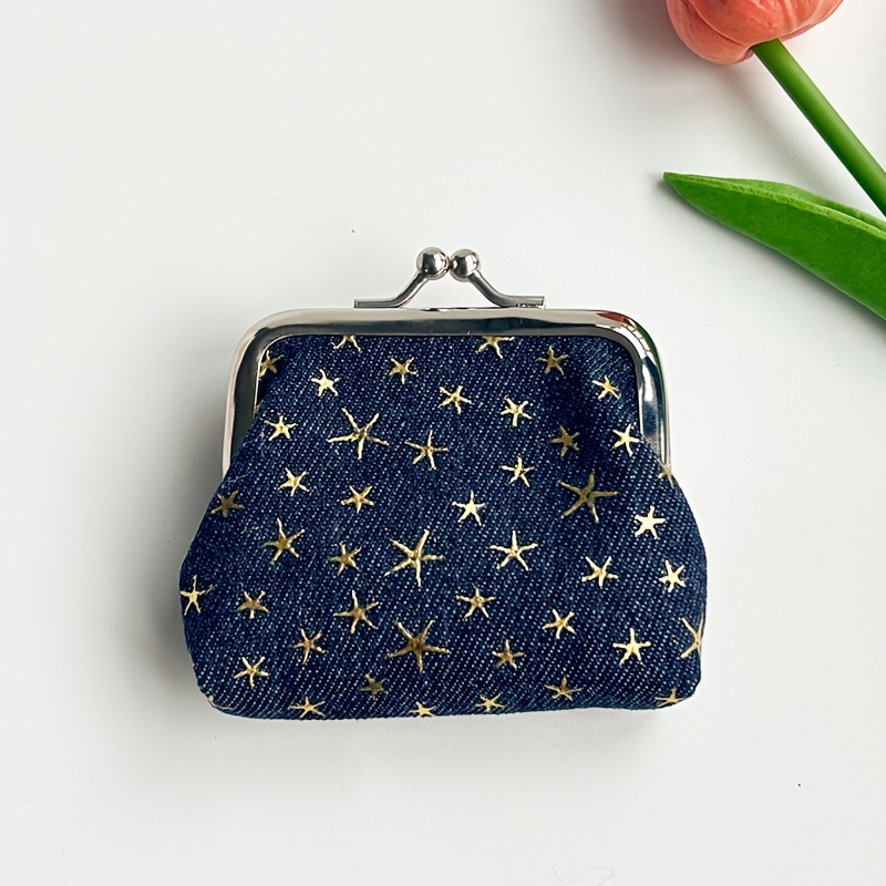 E-shop Münzfach aus Material, kleine Geldbörse mit Stern-Pailletten-Design, kleine Tagesgepäck-Tasche für Herbst und Winter, praktische Kopfhörertasche