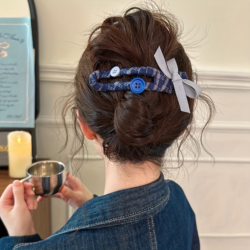 4pcs womens braided   duckbill hair clips cute sling bag puppy and bow   style scrunchies   accessories for daily wear Product details 3