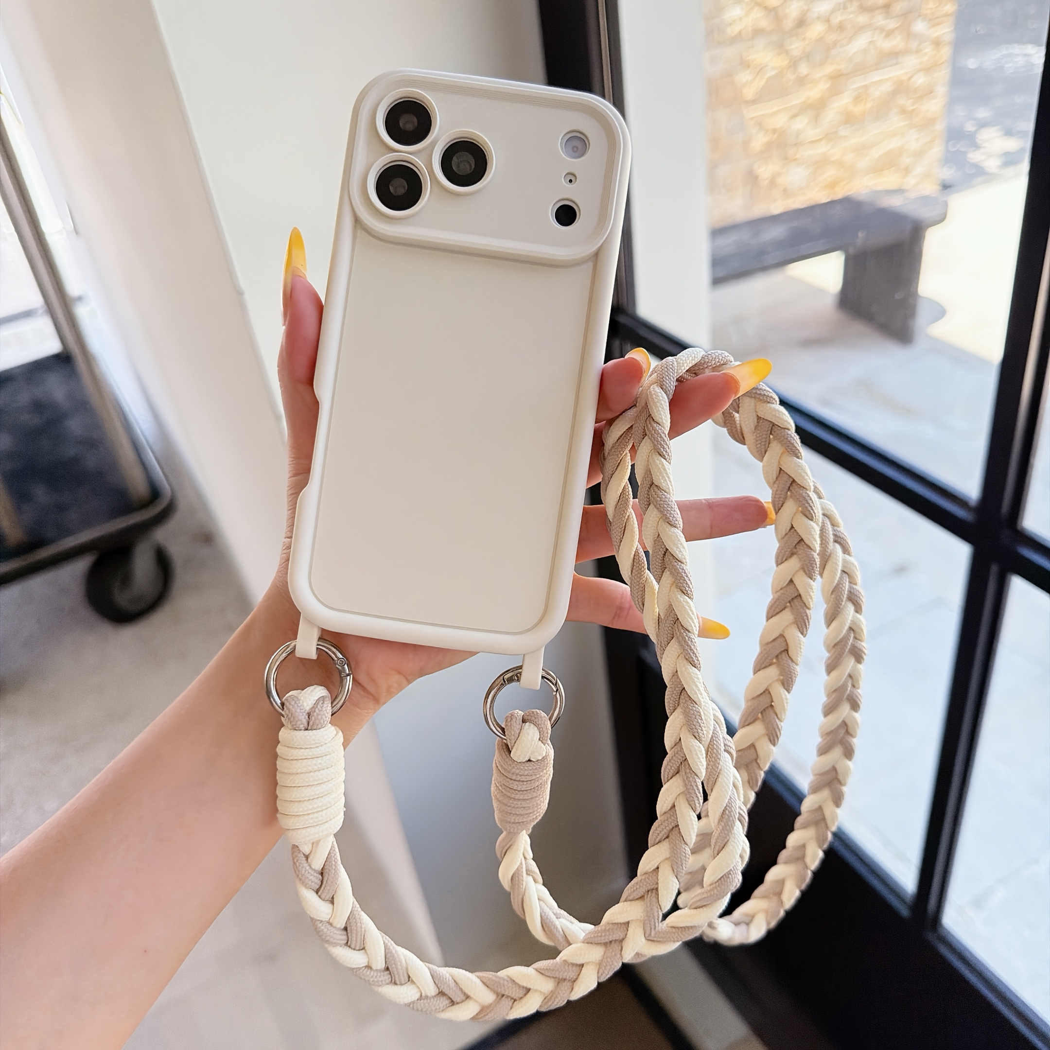 TEMU Phone Case: Colorful Crossbody/neck-hanging Woven Lanyard Anti-drop Phone Case, Suitable For Iphone 17 Air/17 Pro Max/16e/16 Pro Max/15 Pro/15