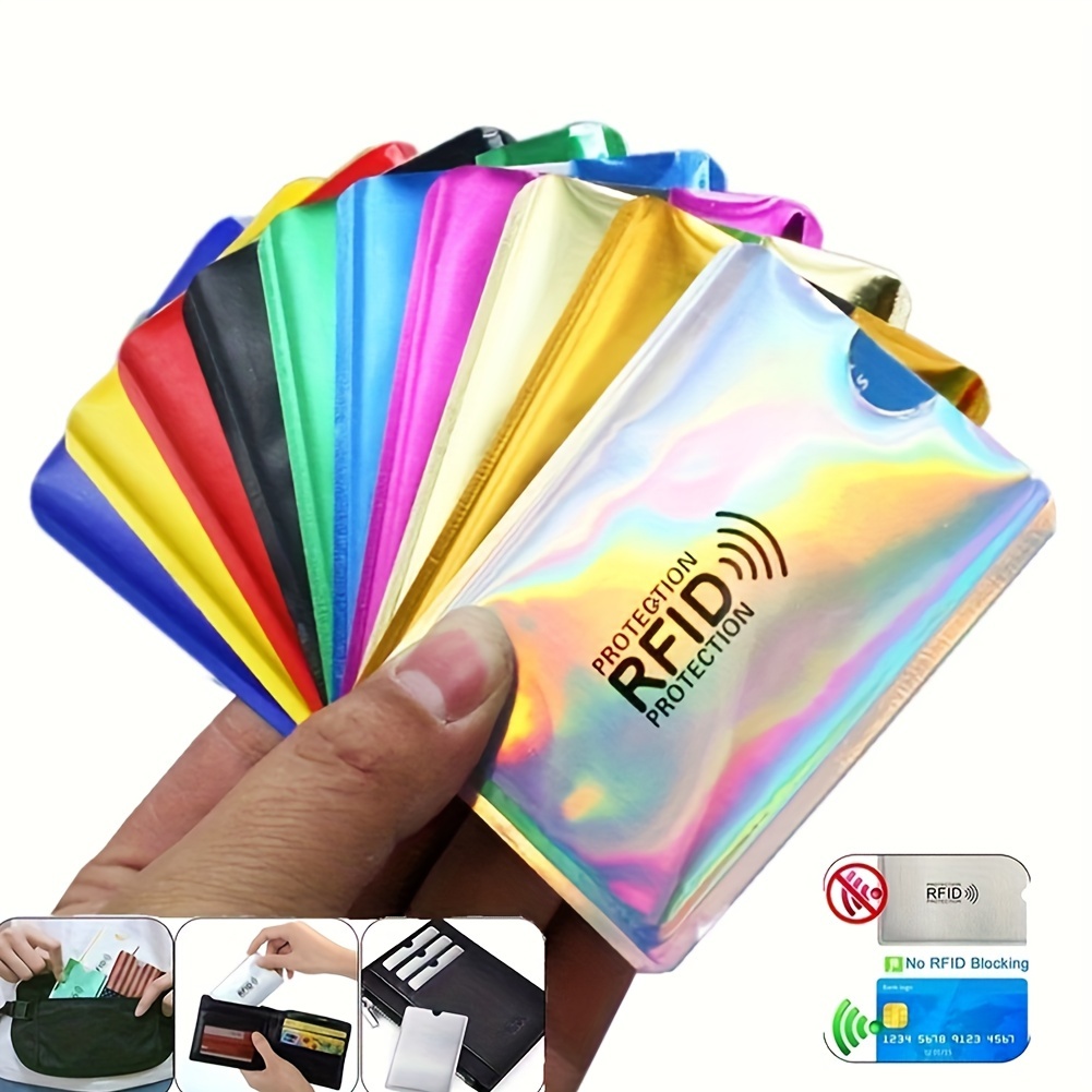Slim Anti Rfid Wallet Blocking Card Reader Bank Card Holder - Temu